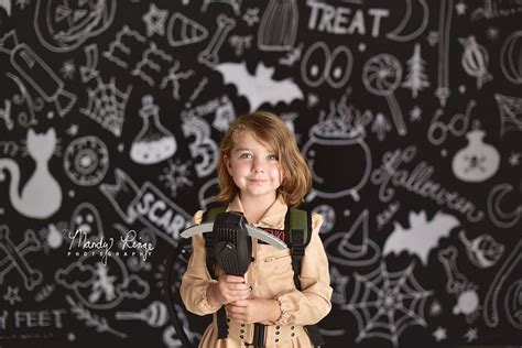 Kate Halloween Doodles Backdrop for photography