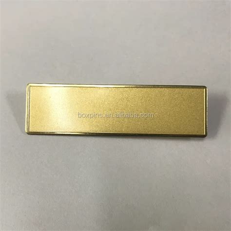 Customized Blank Gold Rectangle Name Badge Buy Name Badge With Safe