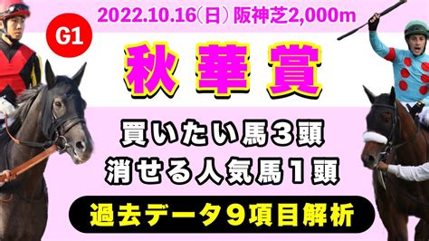 【秋華賞2022】過去データ9項目解析買いたい馬3頭と消せる人気馬1頭について競馬予想 競馬動画まとめ