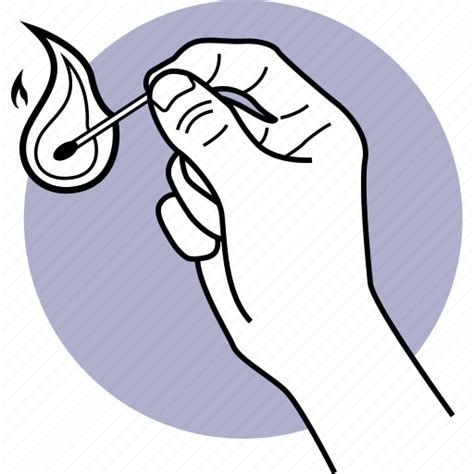 Hand Fire Match Stick Burn Burning Ignite Icon Download On