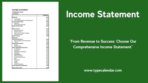 Free Printable Income Statement Templates [excel Word Pdf]