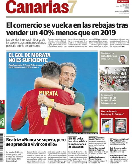 Vea Aqu La Portada De Canarias De Este Domingo De Junio Canarias