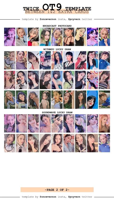 TWICE BETWEEN 1 2 ALL OT9 PHOTOCARDS EXTRA TEMPLATE PAGE 2