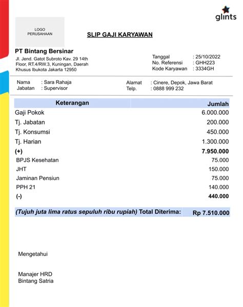 Cara Membuat Slip Gaji Dan Contohnya Sinarmas Land