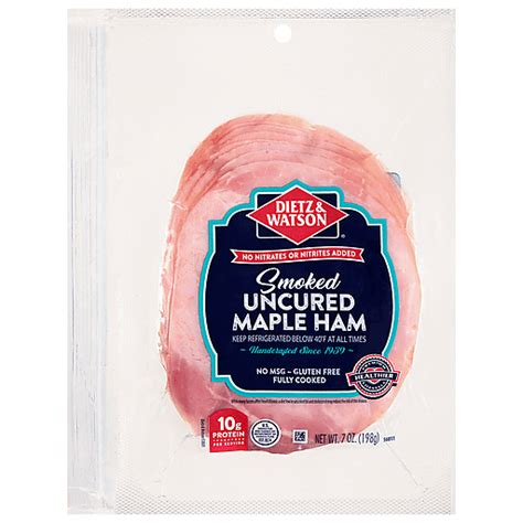 Dietz And Watson Smoked Uncured Maple Ham 7 Oz Shop Martins Emerald