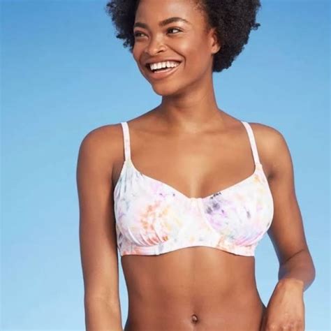 Xhilaration Swim Xhiliration Ribbed Underwire Tie Dye Bikini Top