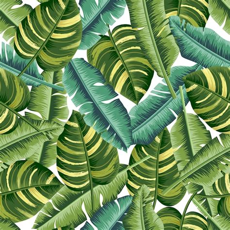 Premium Vector Tropical Leaves Seamless Pattern