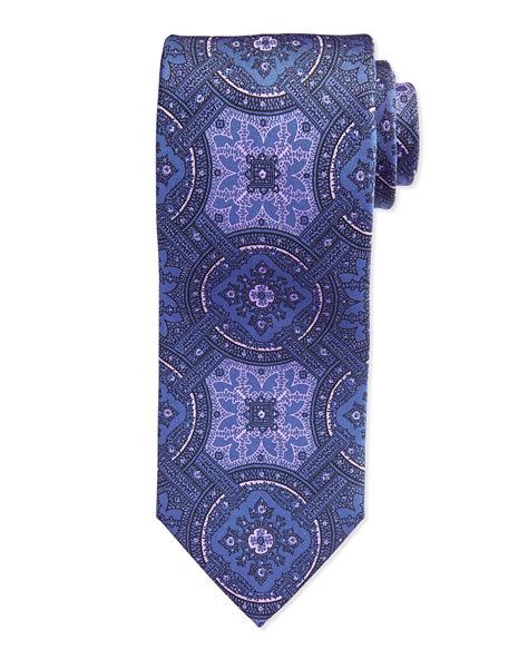 Lyst Brioni Large Medallion Tie In Purple For Men