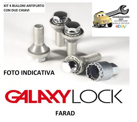 Per Alfa Tonale Dal Kit Bulloni Antifurto Galaxy Lock Farad Cerchi