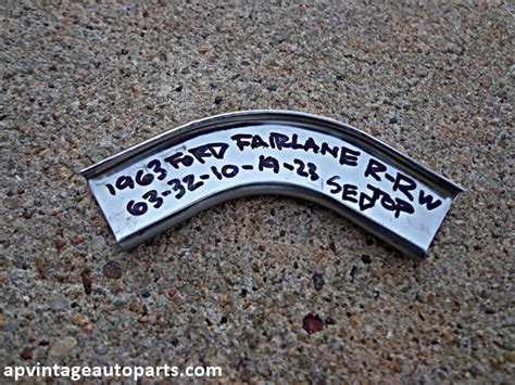 1963 Ford Fairlane Rear Window Rh Upper Corner Molding Ap Vintage