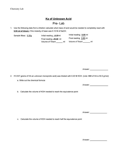 Tua This Is Coursework For General Chemistry Lab Chemistry Lab Ka