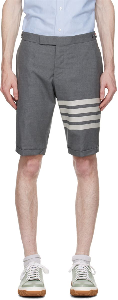 Thom Browne Gray 4 Bar Shorts SSENSE