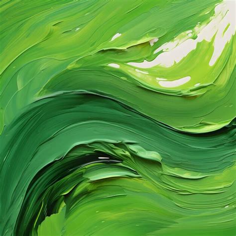 Premium Ai Image Smooth Brush With Strokes Of Oil Paint Green Paint