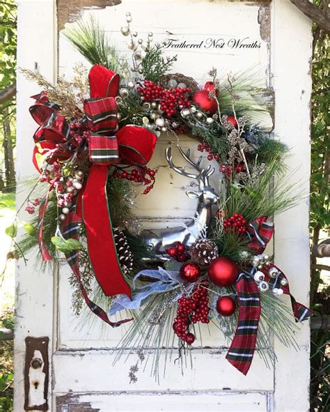 Christmas Door Wreath Christmas Door Decor Front Door | Etsy ...