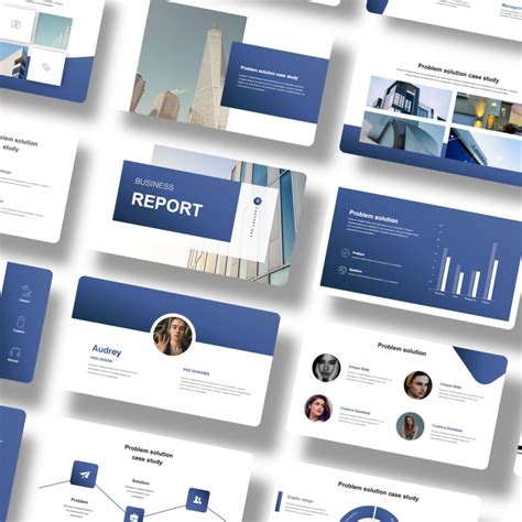 Cool Modern Blue Business Presentation Template Original And High