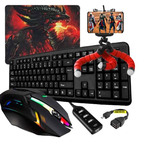 Kit Mobilador Gamer Completo Para Celular Teclado E Mouse Ptico