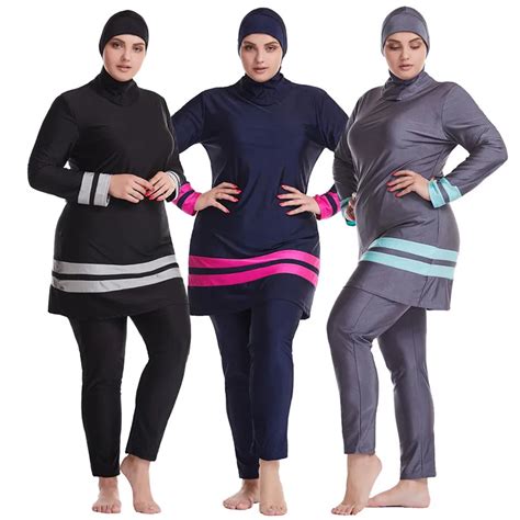 2022 Muslim Swimwear Islamic Full Cover Modesty Plus Size Summer Beach