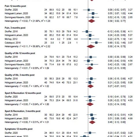 Forrest Plots On Patient Reported Outcomes And Months