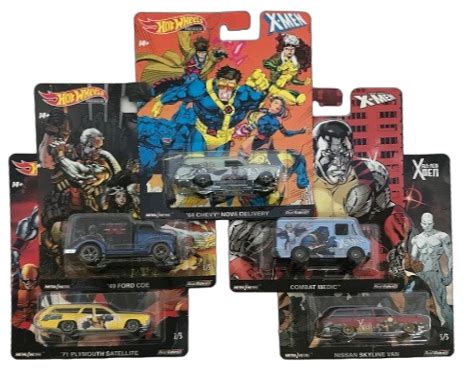 Hot Wheels Pop Culture X Men Vehicle Case Set Of Asst Dlb Vtg Comics And Toys
