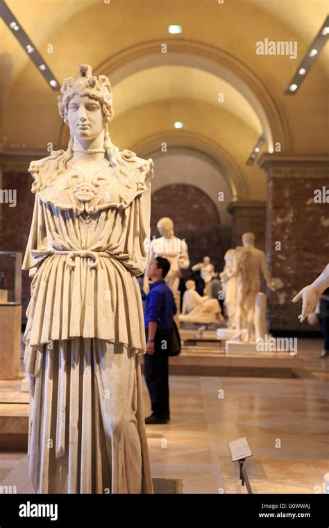 Ancient Greek Statues On Display At The Louvre Museum In Paris France