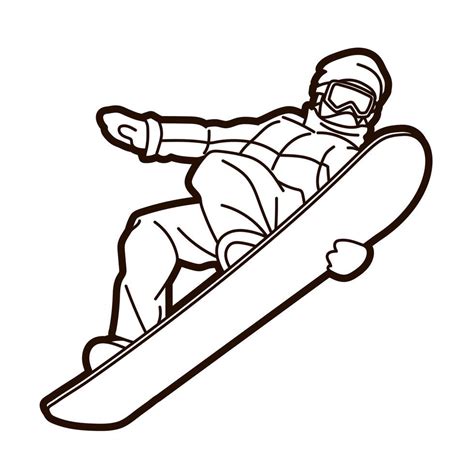 Outline Snowboard Sport Snowboarder Action 47823225 Vector Art At Vecteezy