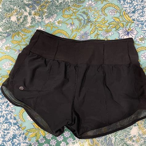 Black Lululemon Shorts With Mesh So Cute Size 4 Depop