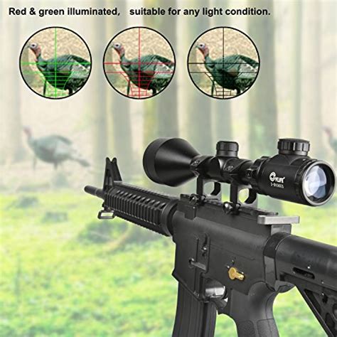 Cvlife X Rifle Scope Red And Green Mil Dot Illuminated Hunting