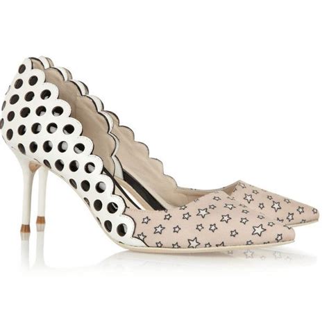 J Crew Sophia Webster Cutout Leather And Printed Twill Pumps