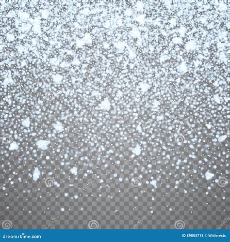 Christmas Falling Snow Overlay on Transparent Background. Snowflakes ...