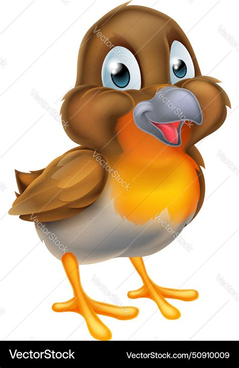 Cartoon Robin Bird Royalty Free Vector Image Vectorstock