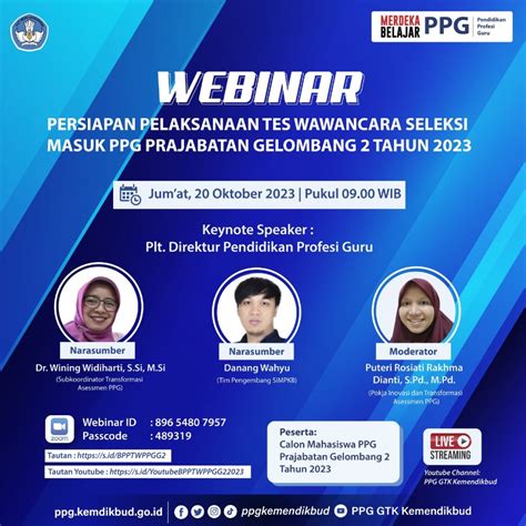 Webinar Persiapan Pelaksanaan Tes Wawancara Seleksi Masuk PPG