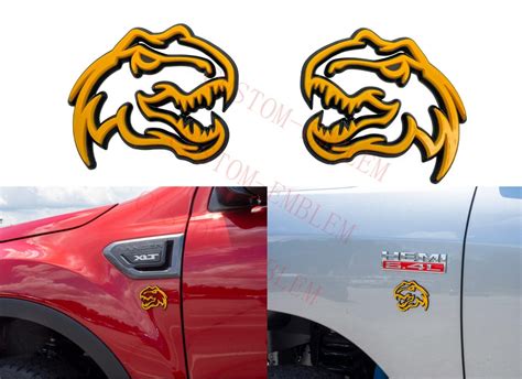 X Dinosaur T Rex Trx Redeye Emblem For Dodge Ram Logo Yellow