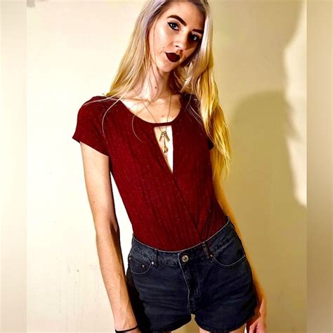 Rue21 Tops Burgundy Cut Out Body Suit Poshmark