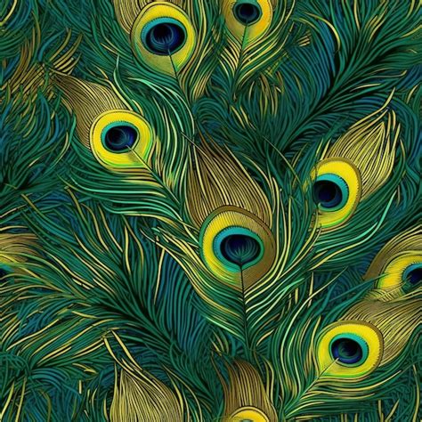 Premium AI Image | peacock feathers pattern