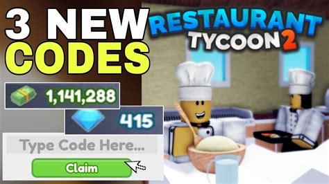 New Update Restaurant Tycoon Codes Restaurant Tycoon Codes