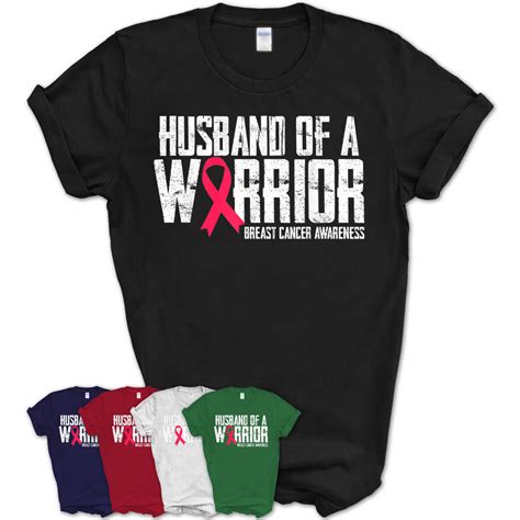 Husband Of A Warrior Breast Cancer Awareness Mens Gift T Shirt Teezou