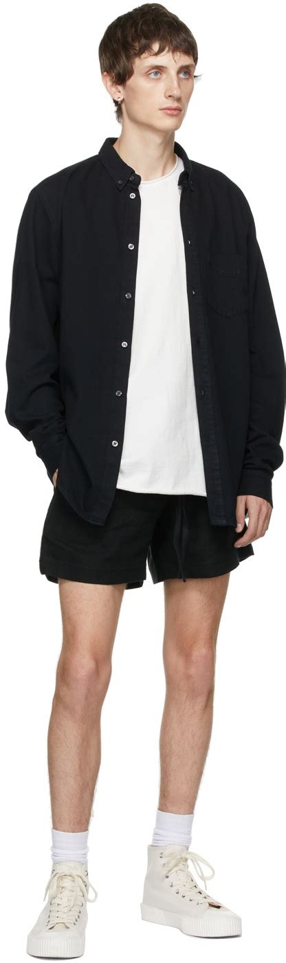 Commas Black Linen Lounge Shorts Commas