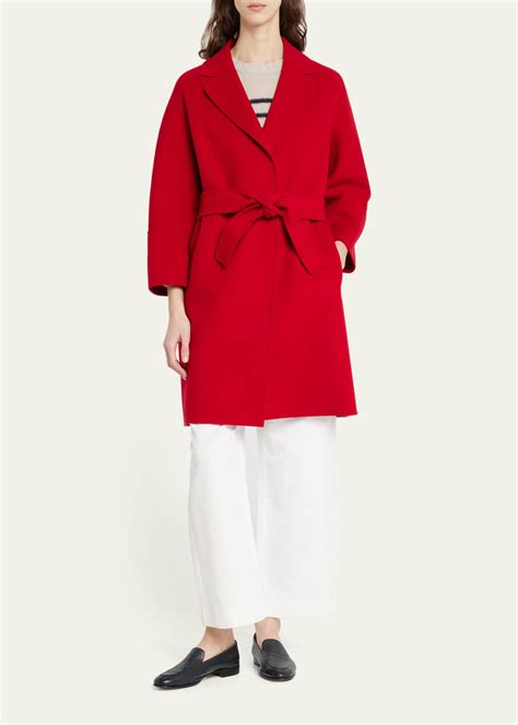 Max Mara Arona Wool Belted Wrap Coat Bergdorf Goodman