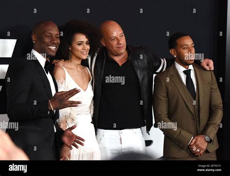 Tyrese Gibson Nathalie Emmanuel Vin Diesel Ludacris During The Fate