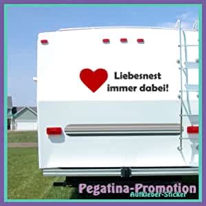 Hochwertige Wohnwagen Wohnmobil Aufkleber Spruch Liebesnest Immer