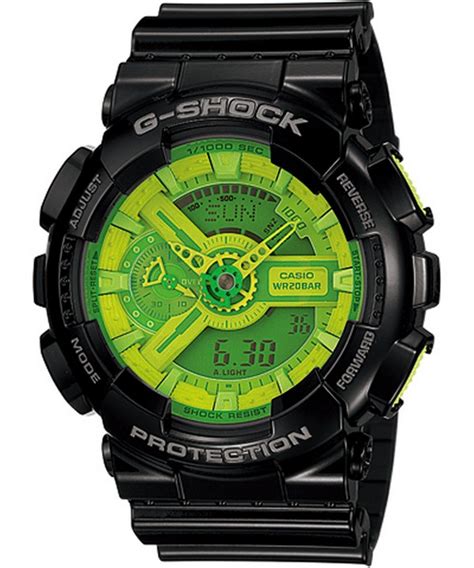 Casio G Shock Ga 110b 1a3jf Hyper Colors Black And Green Watch Zetawatches