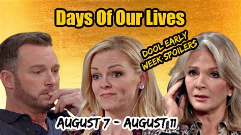 Days Of Our Lives Early Week Spoilers August 7 To August 11 2023 Days