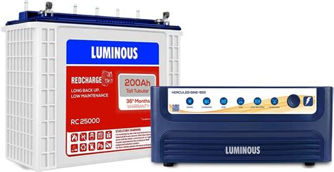 Luminous Inverter Battery Combo With Trolley Optimus Sine Wave