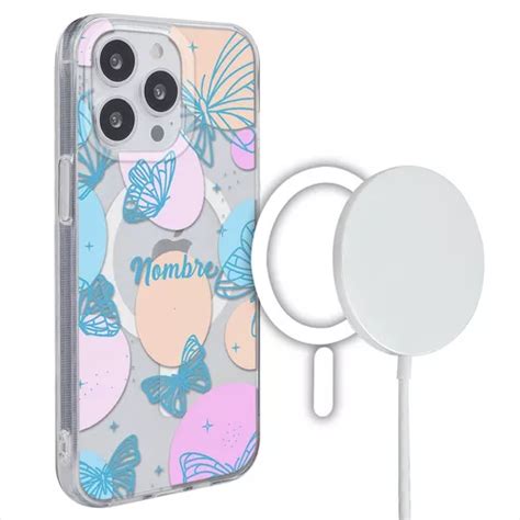 Funda Para Iphone Magsafe Personalizada Nombres Y Mariposas Meses Sin