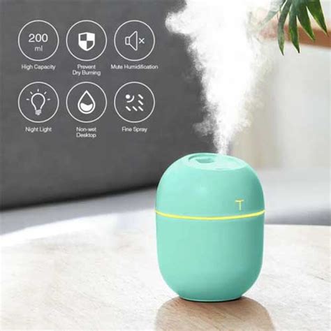 Mini Ultrasonic Air Humidifier Led Lamp Usb Essential Oil Diffuser