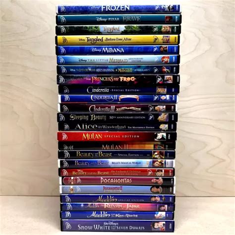 Lot Of Walt Disney Princess Dvds Movies Cinderella Frozen