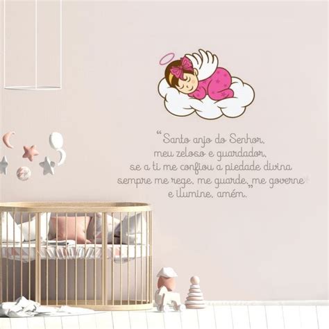 Adesivo de Parede Oração Santo Anjo Elo7 Produtos Especiais