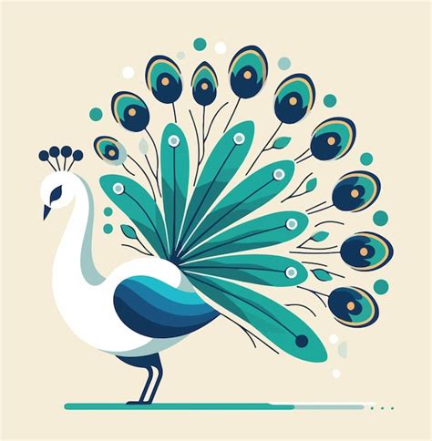 Premium Vector Beautiful Tailed Peacock Vector Illustration