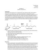 Lab Report 3 Docx Lab Report 3 Synthesis Of Banana Oil Frances Case