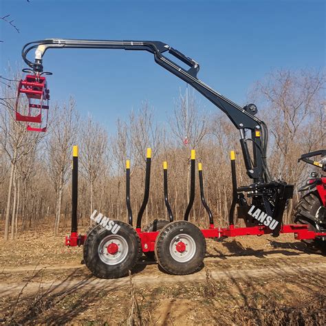 Agricultural Machinery Tractor With Forest Log Trailer Crane For